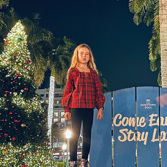 J. Crew Red Plaid Shirt for Girl Christmas Theme - Picture 3 of 8